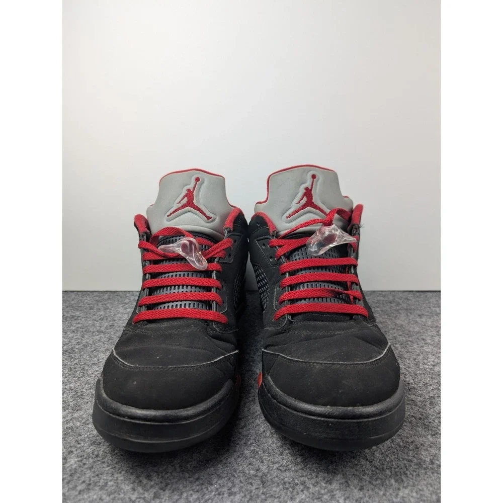 Air Jordan 5 Retro Low Alternate 90 Men's 12 819171-001 Black Gym Red Sneakers